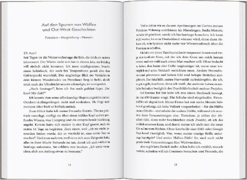Buchcover und Innenansicht für das Buch: Nach Santiago wollte ich nie