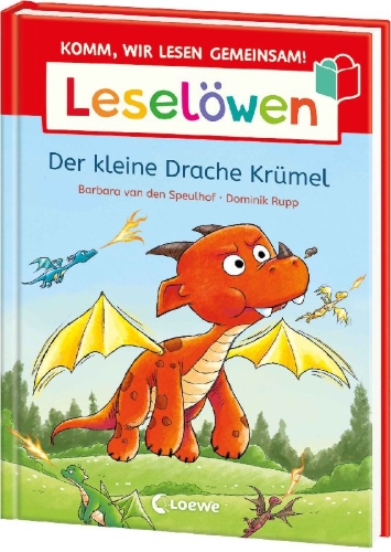 Buchcover und Innenansicht für das Buch: Leselöwen - Komm, wir lesen gemeinsam! - Der kleine Drache Krümel