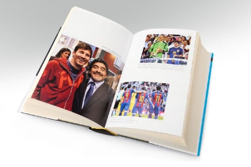 Buchcover und Innenansicht für das Buch: MESSI. Die ultimative Biografie des Weltmeisters