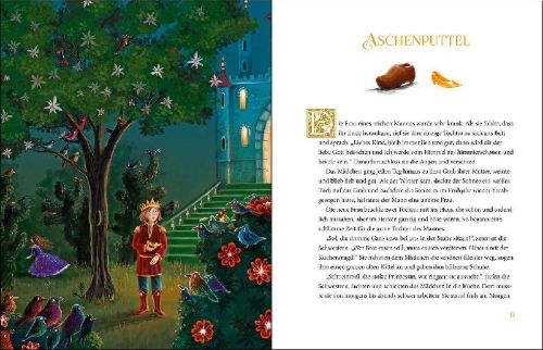 Buchcover und Innenansicht für das Buch: Mein Märchenschatz der Brüder Grimm