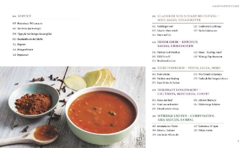 Buchcover und Innenansicht für das Buch: Pesto, Salsa & Co. selbst gemacht