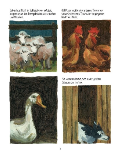 Buchcover und Innenansicht für das Buch: Farm der Tiere