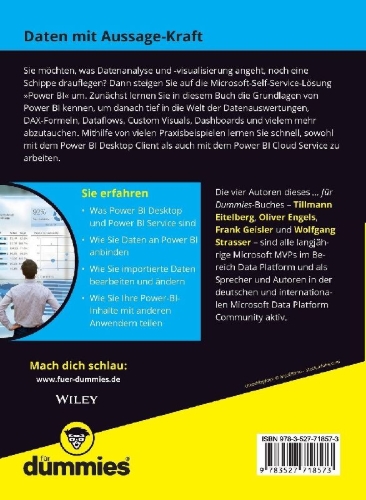 Buchcover und Innenansicht für das Buch: Power BI für Dummies