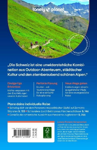 Buchcover und Innenansicht für das Buch: LONELY PLANET Reiseführer Schweiz