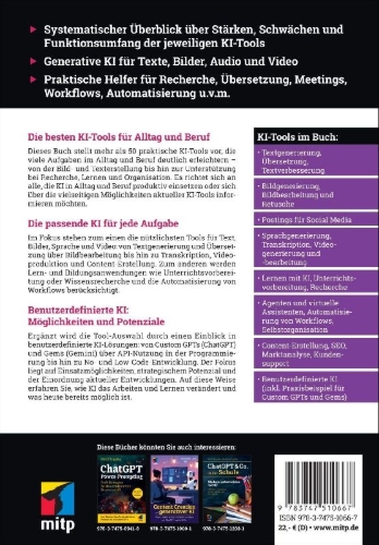 Buchcover und Innenansicht für das Buch: Die besten KI-Tools