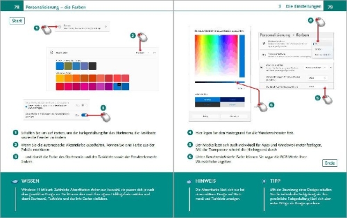 Buchcover und Innenansicht für das Buch: Windows 11 Bild für Bild erklärt - Windows 11. Ideal für Einsteiger und Umsteiger geeignet