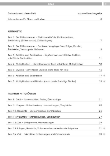 Buchcover und Innenansicht für das Buch: Die Mathe-Helden: Mathe-Tests 4. Klasse