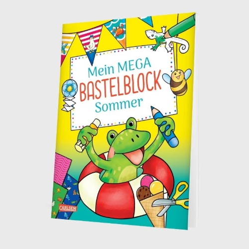 Buchcover und Innenansicht für das Buch: Mein MEGA Bastelblock: Sommer