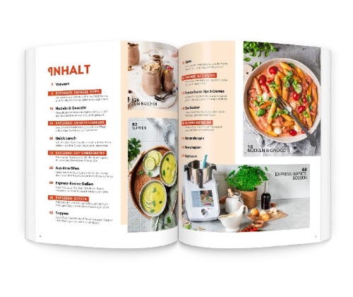 Buchcover und Innenansicht für das Buch: monsieur cuisine by ZauberMix - Express-Rezepte