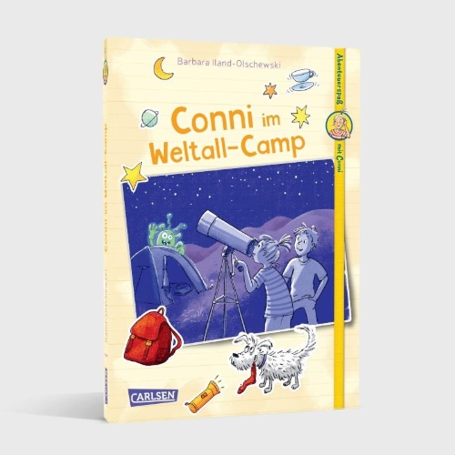 Buchcover und Innenansicht für das Buch: Abenteuerspaß mit Conni 5: Conni im Weltall-Camp