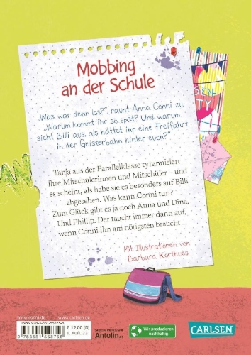 Buchcover und Innenansicht für das Buch: Conni & Co 5: Conni, Billi und die Mädchenbande