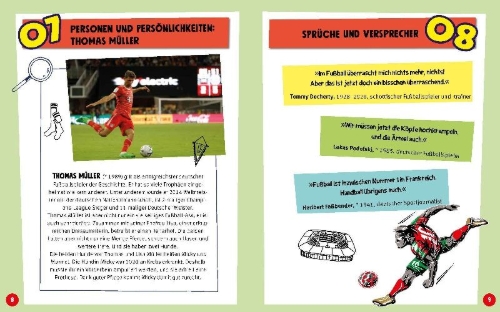 Buchcover und Innenansicht für das Buch: 100 Dinge, die du als Fußball-Fan wissen musst