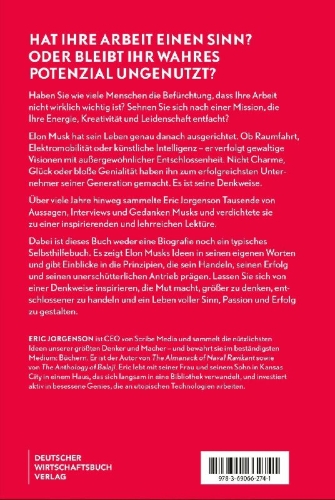 Buchcover und Innenansicht für das Buch: Der Almanach von Elon Musk