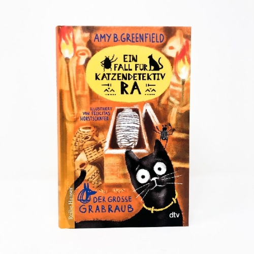 Buchcover und Innenansicht für das Buch: Ein Fall für Katzendetektiv Ra Der große Grabraub