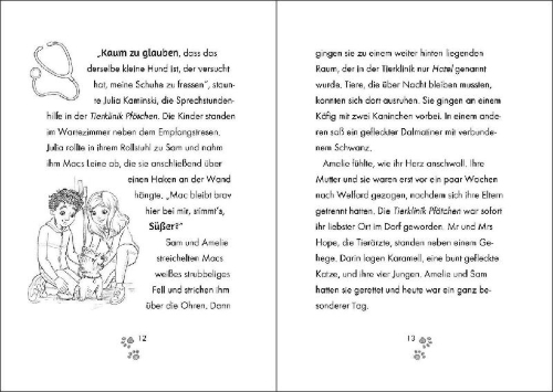Buchcover und Innenansicht für das Buch: Daniels, L: Tierklinik Pfötchen 4 - Hilfe für den kranken We