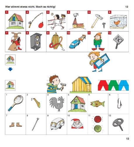 Buchcover und Innenansicht für das Buch: miniLÜK-Set Übungen für Vorschulkinder