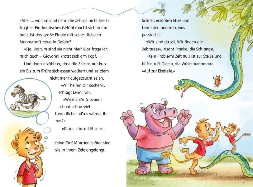 Buchcover und Innenansicht für das Buch: Olympiade der Tiere - Gut gekickt, Löwe!