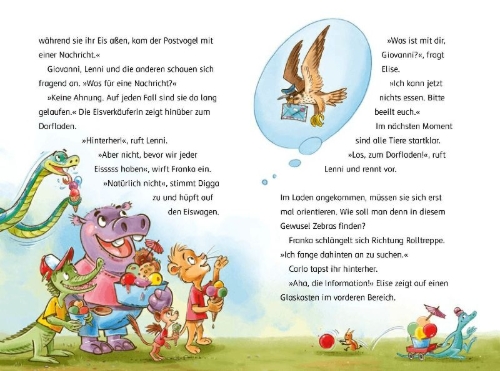 Buchcover und Innenansicht für das Buch: Olympiade der Tiere - Gut gekickt, Löwe!