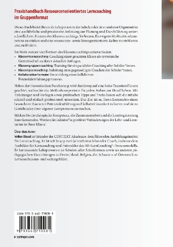 Buchcover und Innenansicht für das Buch: Praxishandbuch Ressourcenorientiertes Lerncoaching im Gruppenformat