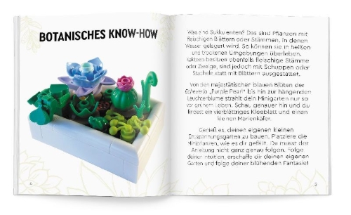 Buchcover und Innenansicht für das Buch: LEGO® Botanical Collection - Kakteen