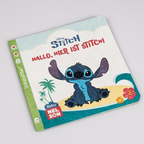 Buchcover und Innenansicht für das Buch: Disney: Baby Nelson (unkaputtbar) 7: Disney - Hallo, hier ist Stitch!