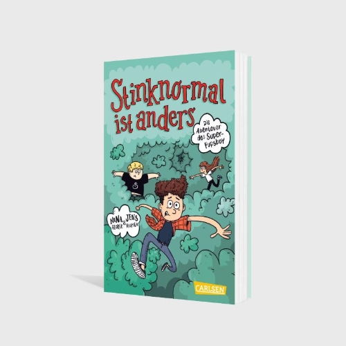 Buchcover und Innenansicht für das Buch: Die Abenteuer des Super-Pupsboy 1: Stinknormal ist anders