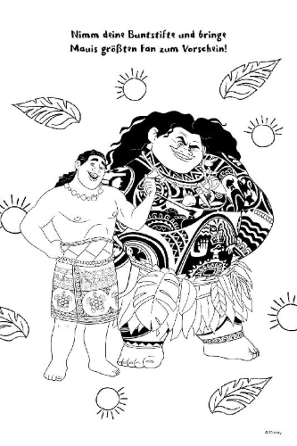 Buchcover und Innenansicht für das Buch: Disney Vaiana 2: Magischer Malspaß - Entdecke verborgene Motive!