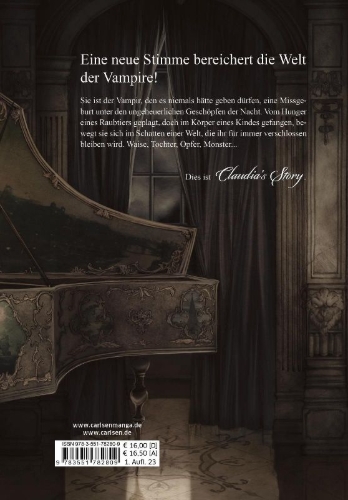 Buchcover und Innenansicht für das Buch: Interview mit einem Vampir - Claudias Story (Neuedition)