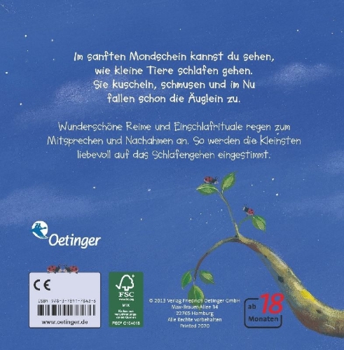 Buchcover und Innenansicht für das Buch: Wie kleine Tiere schlafen gehen