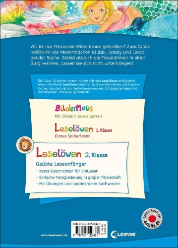 Buchcover und Innenansicht für das Buch: Leselöwen 2. Klasse - Meermädchengeschichten