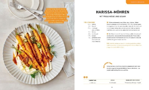 Buchcover und Innenansicht für das Buch: Air Fryer - Das Kochbuch. 100 leckere Rezepte für den Air Fryer: Von knusprigen Snacks über herzhafte Hauptgerichte bis hin zu süßen Desserts