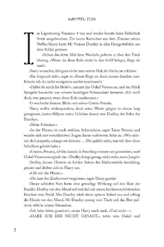 Buchcover und Innenansicht für das Buch: Harry Potter and the Chamber of Secrets