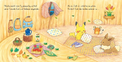 Buchcover und Innenansicht für das Buch: monpoké: Pikachus Gutenachtgeschichte