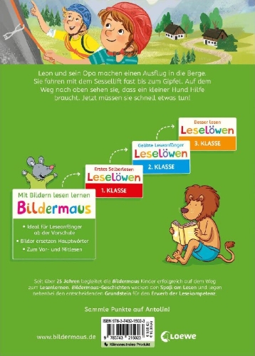 Buchcover und Innenansicht für das Buch: Bildermaus - Rettung in den Bergen