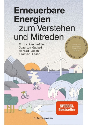Buchcover und Innenansicht für das Buch: Erneuerbare Energien zum Verstehen und Mitreden