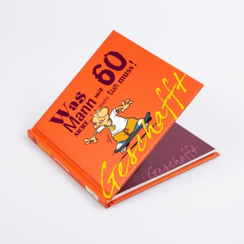 Buchcover und Innenansicht für das Buch: Geschafft! Was Mann mit 60 nicht mehr tun muss!