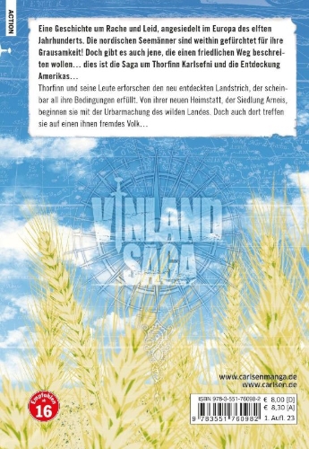 Buchcover und Innenansicht für das Buch: Vinland Saga