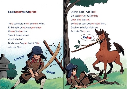 Buchcover und Innenansicht für das Buch: Leselöwen 2. Klasse - Die Samurai retten den Kaiser