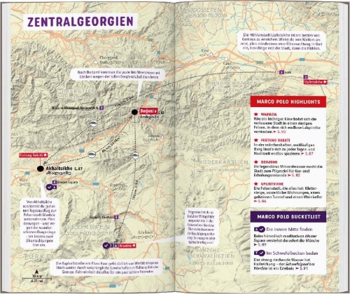Buchcover und Innenansicht für das Buch: MARCO POLO Reiseführer Georgien
