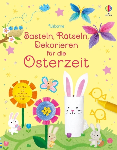 Buchcover und Innenansicht für das Buch: Basteln, Rätseln, Dekorieren für die Osterzeit