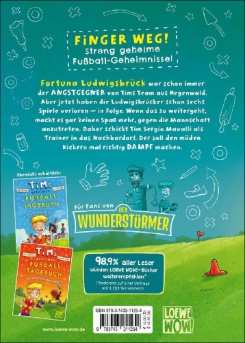 Buchcover und Innenansicht für das Buch: Tims geheimes Fußball-Tagebuch (Band 3) - Angstgegner im Abseits