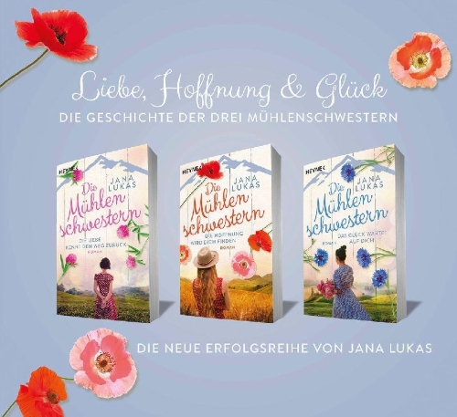 Buchcover und Innenansicht für das Buch: Die Mühlenschwestern - Das Glück wartet auf dich