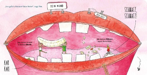 Buchcover und Innenansicht für das Buch: Die kleine Kackwurstfabrik
