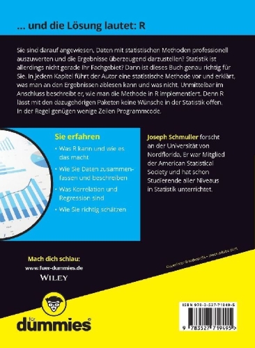 Buchcover und Innenansicht für das Buch: Statistik mit R für Dummies