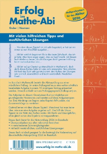 Buchcover und Innenansicht für das Buch: Erfolg im Mathe-Abi 2026 Grundwissen Basisfach Baden-Württemberg