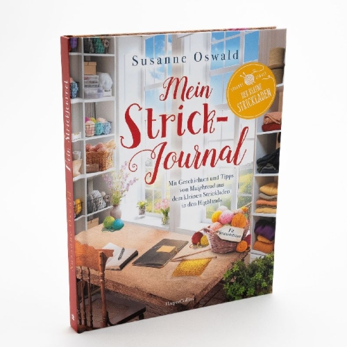 Buchcover und Innenansicht für das Buch: Mein Strickjournal