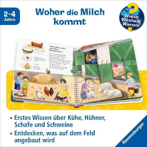 Buchcover und Innenansicht für das Buch: Wieso? Weshalb? Warum? junior, Band 1: Der Bauernhof