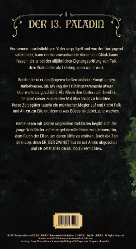 Buchcover und Innenansicht für das Buch: Ahren: Der 13. Paladin Band I