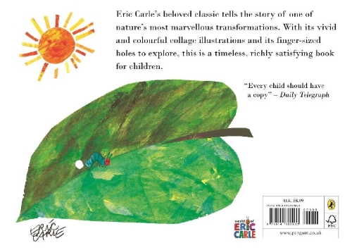 Buchcover und Innenansicht für das Buch: The Very Hungry Caterpillar. Book & CD