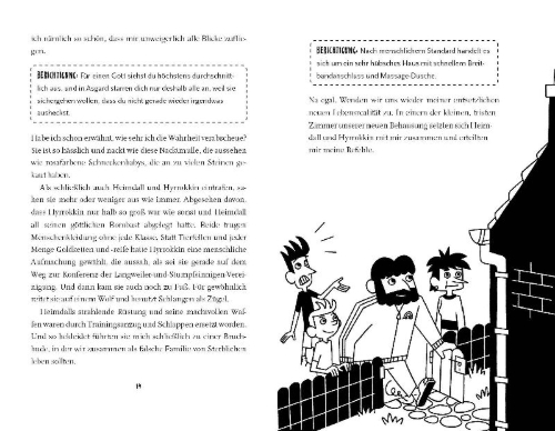Buchcover und Innenansicht für das Buch: Loki - Wie man als schlechter Gott ein guter Mensch wird (oder auch nicht)